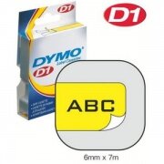 Картридж D1 с лентой (желтая), 6 мм х 7 м (5 штук в упаковке) - DYMO S0720790